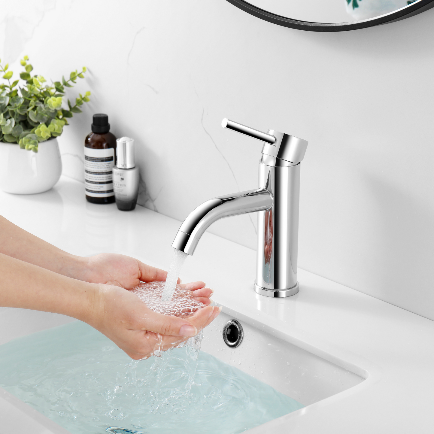 Classic Rounded Vanity Faucet - Pop up Drain with Overflow included