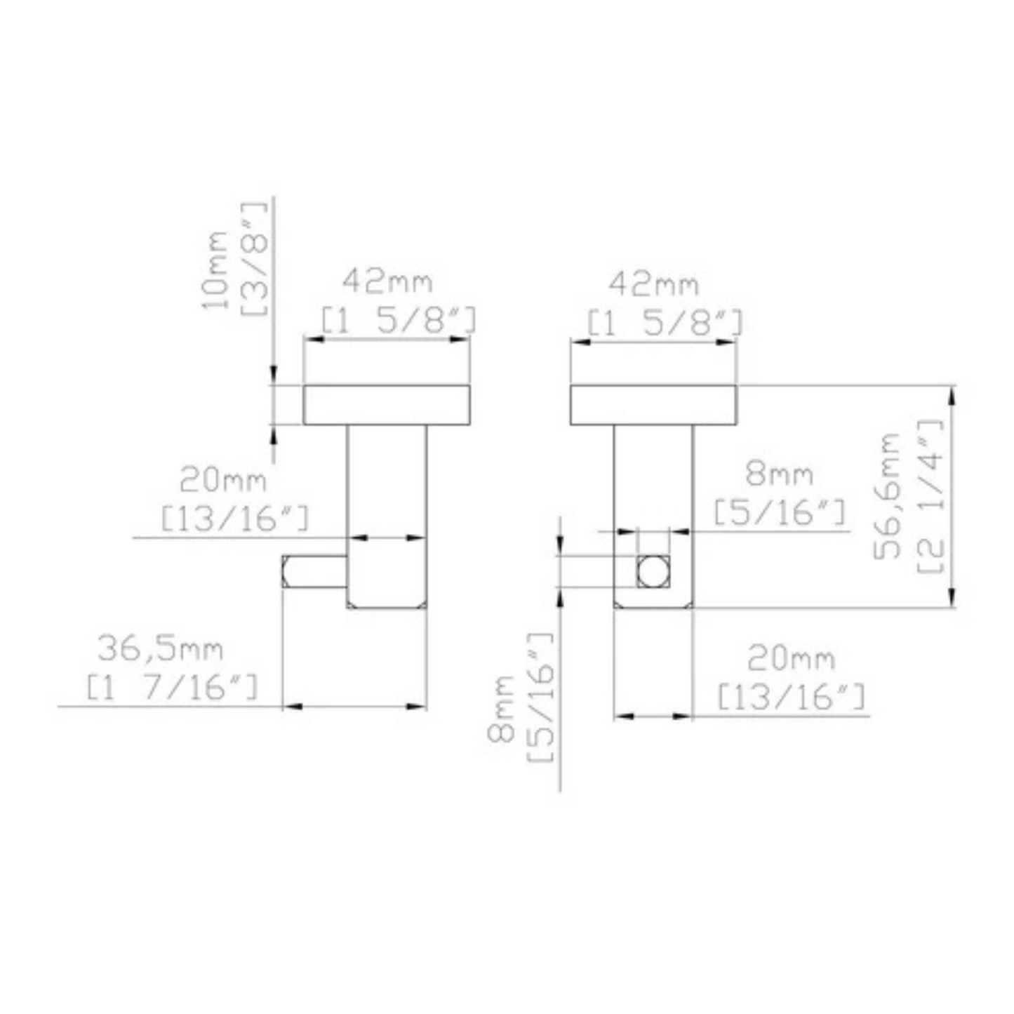 Modern Square Robe Hook
