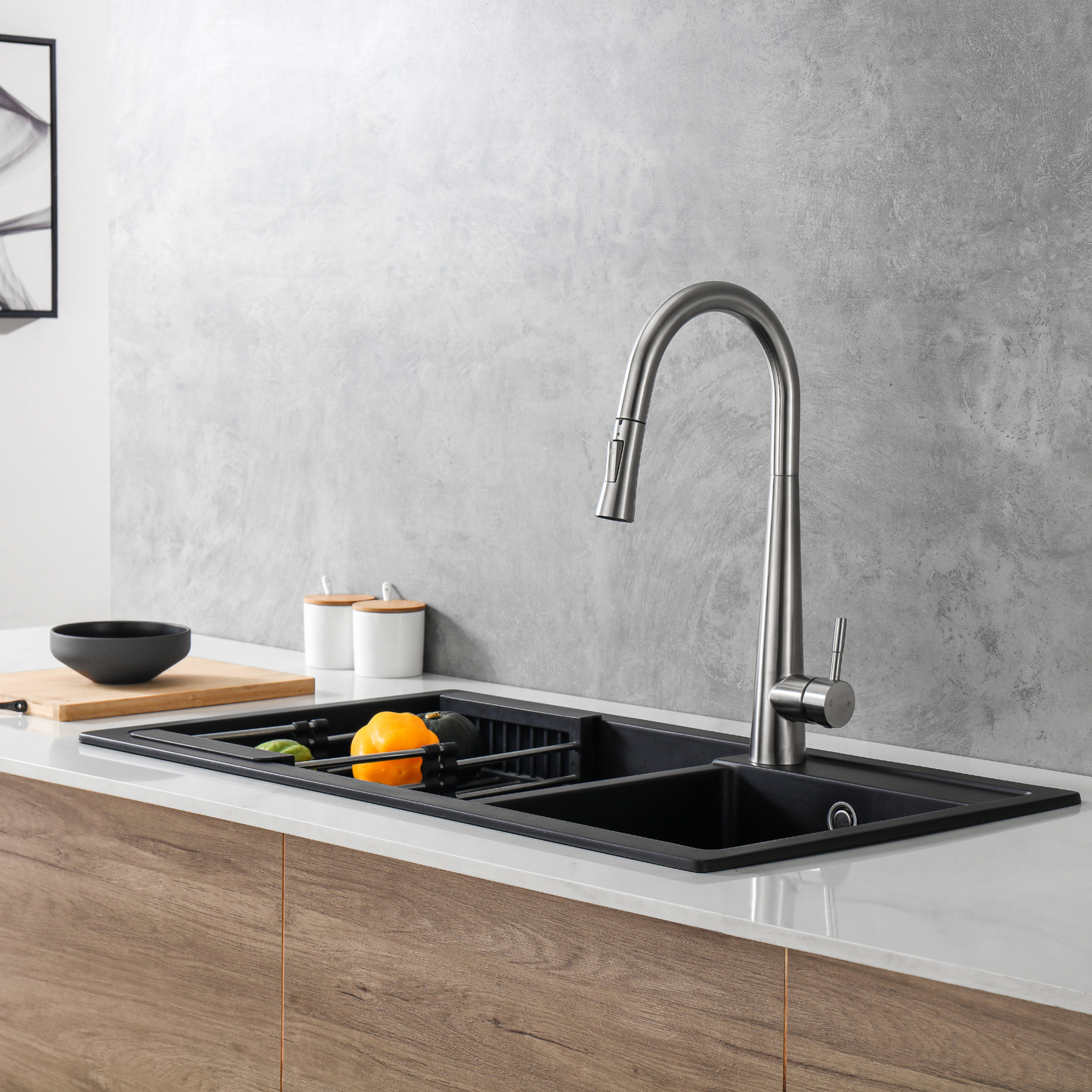 Elegant High Arc Kitchen Faucet - 18"