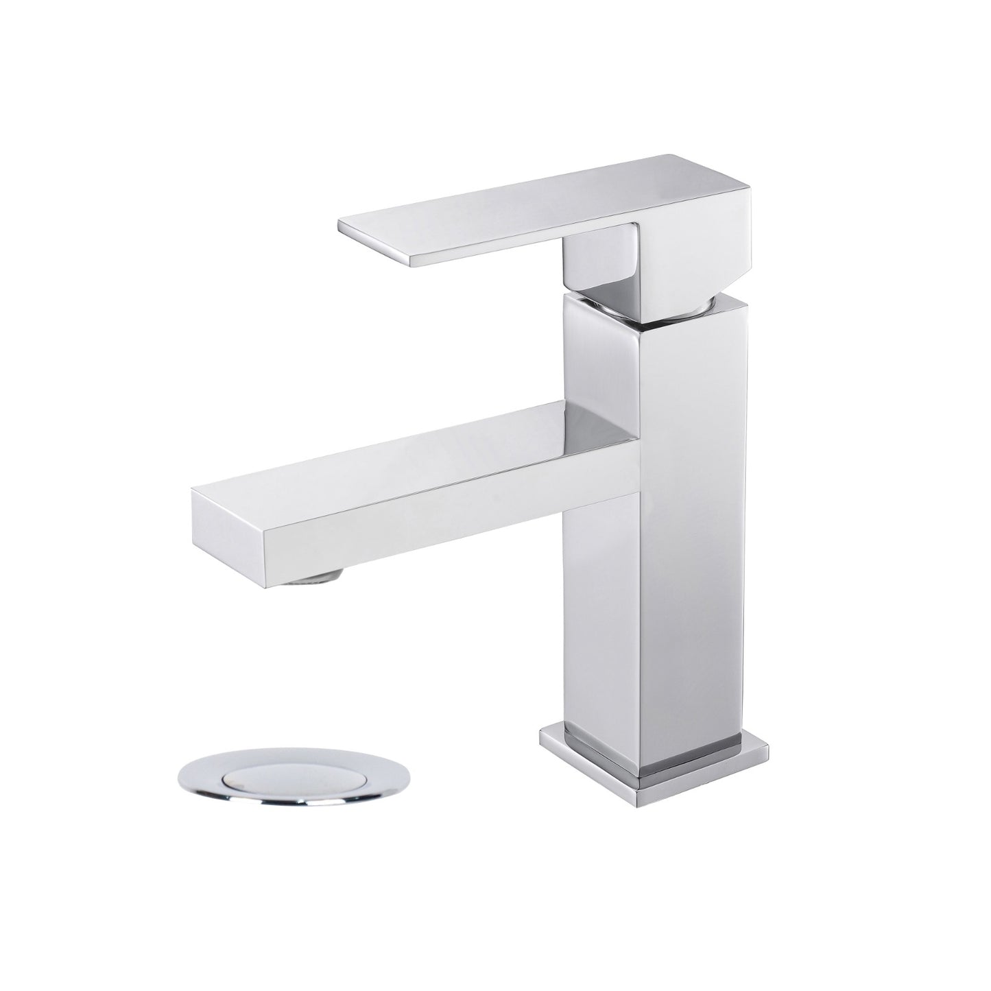 Modern Square Faucet pop up drain with overflow Included