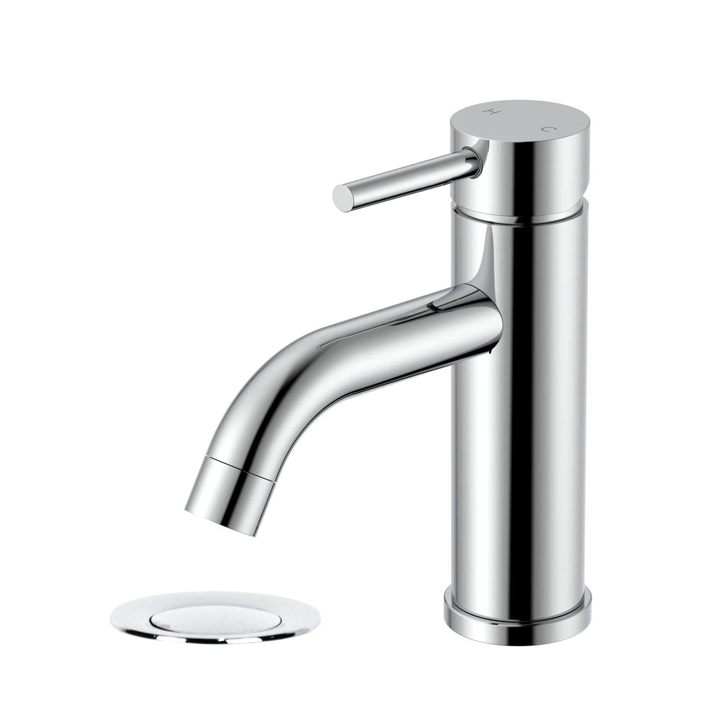 Classic Rounded Vanity Faucet - Pop up Drain with Overflow included