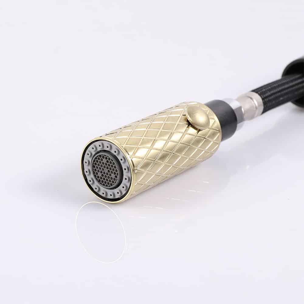 Black + Gold Pull-out Kitchen Faucet - GLKB-34
