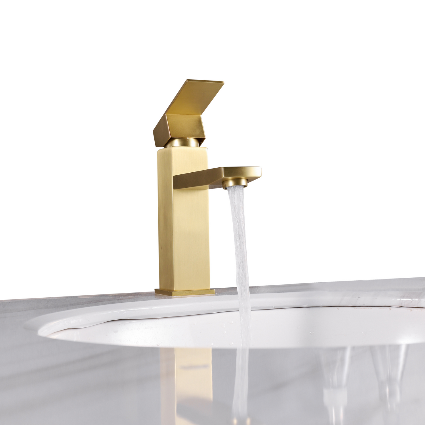 Modern Square Faucet pop up drain with overflow Included