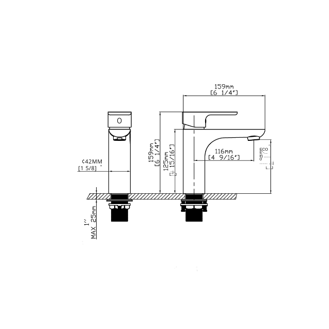 Transitional Vanity Faucet - Pop up Drain with Overflow included