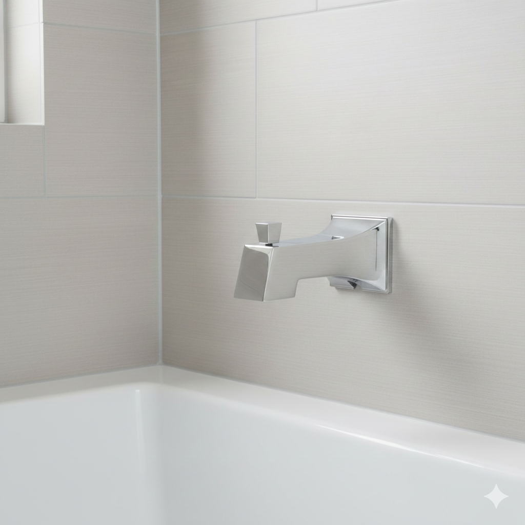 Tub Spout Square with diverter