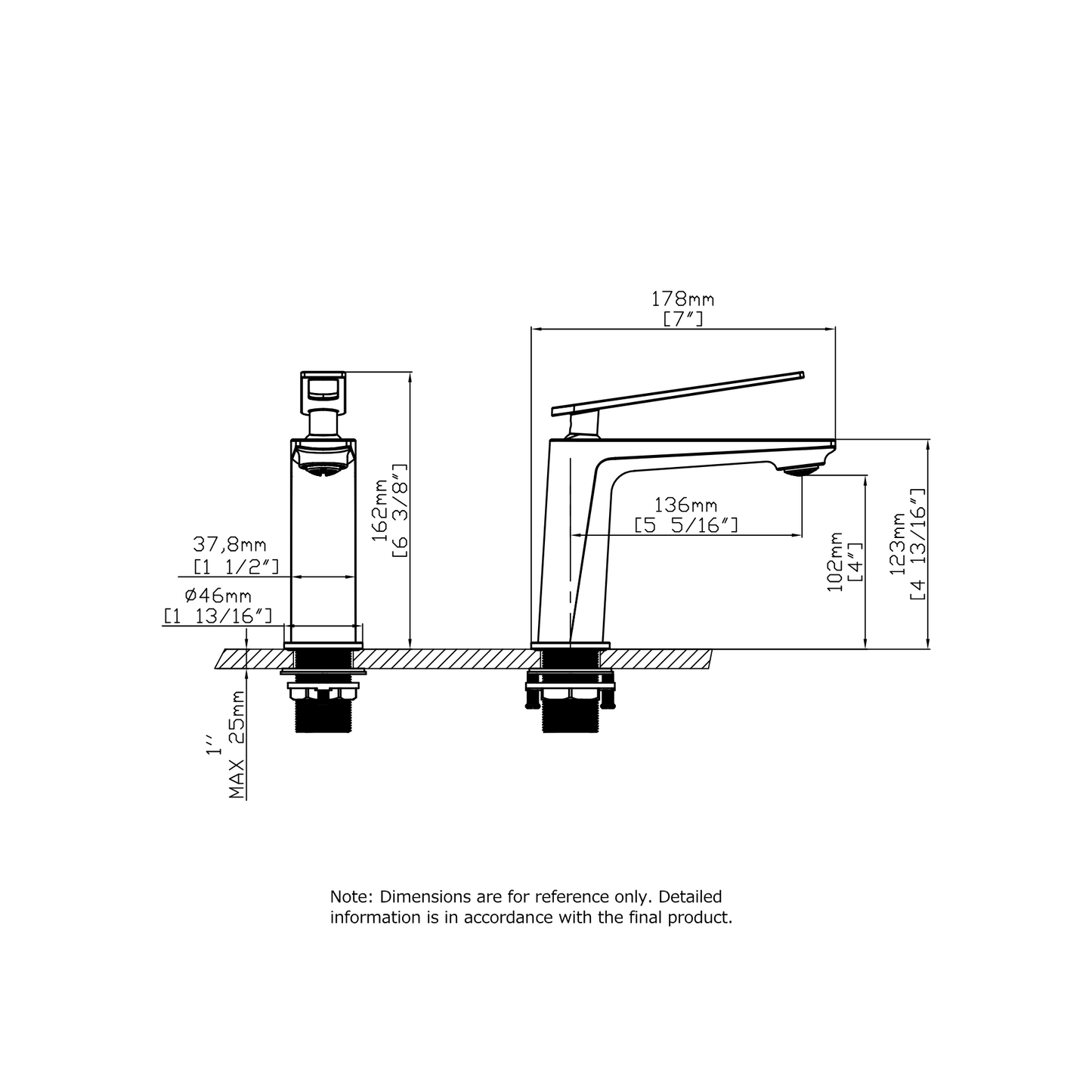 Slick Square Slight curve Trendy Faucet