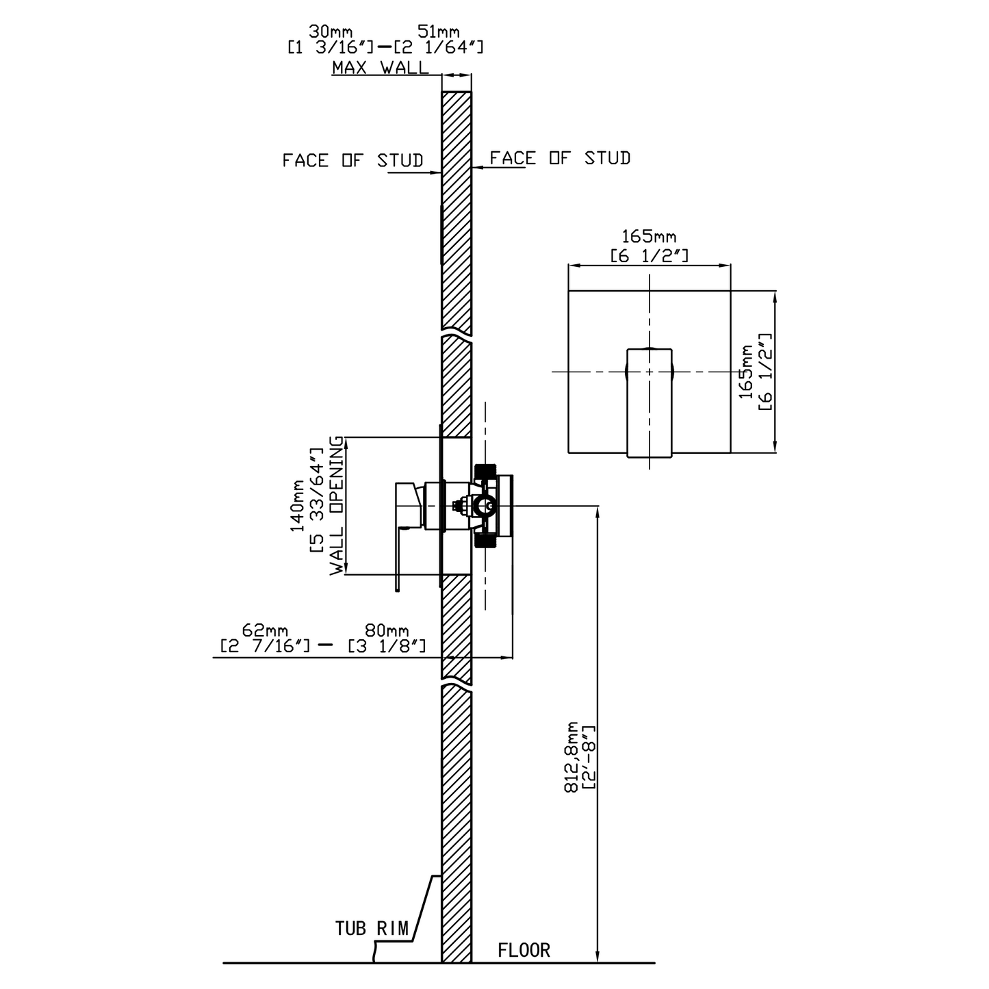 Classic Round Shower Set with Trim Set