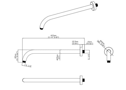 15" Wall-Mounted Shower Arm