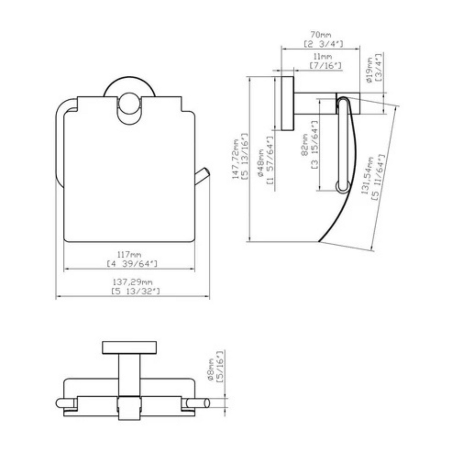 Tissue Roll Hanger with cover round