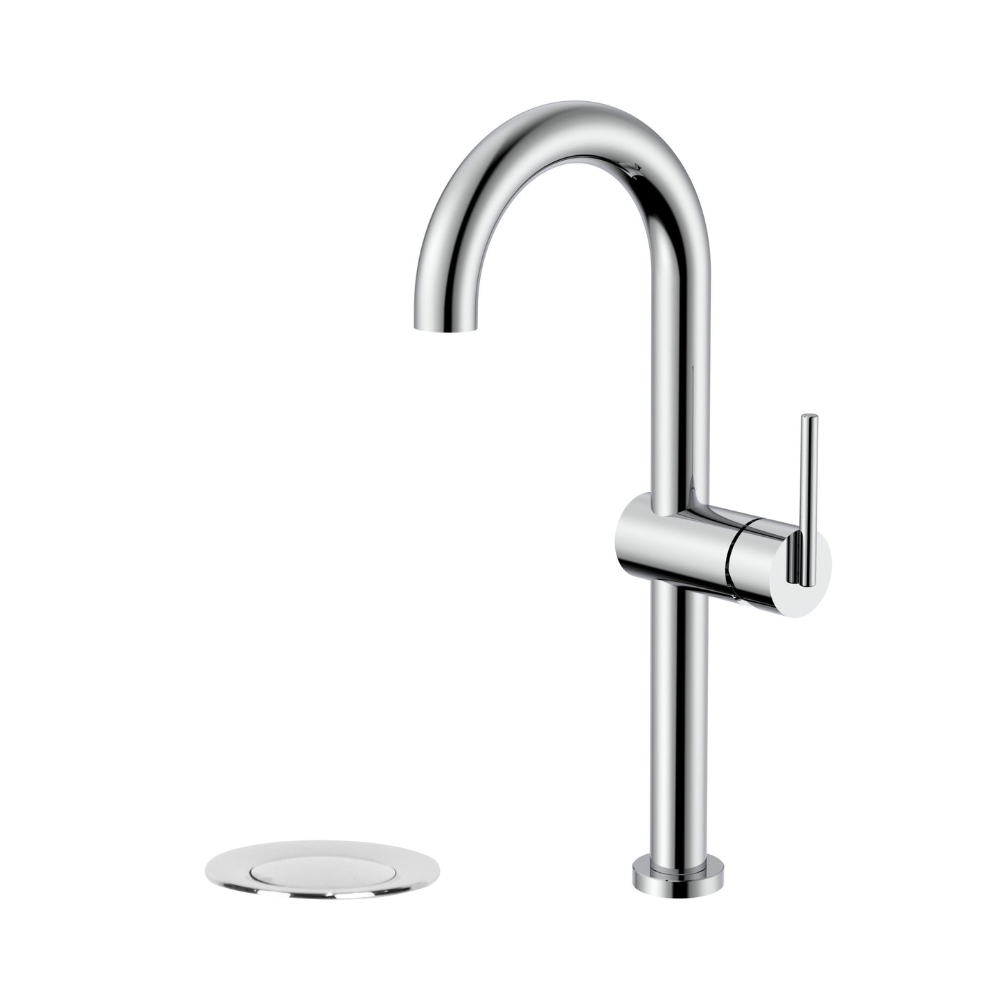 Vessel sink faucet side handle