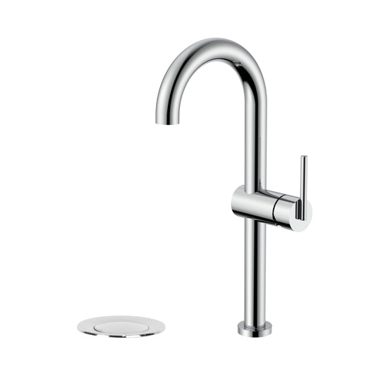 Vessel sink faucet side handle