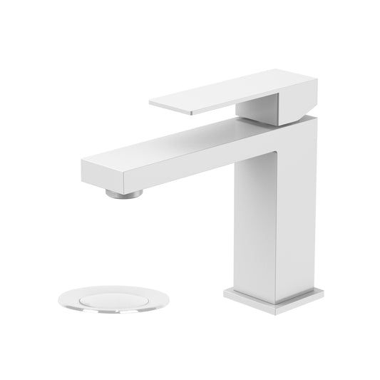Modern Square Vanity Faucet - Pop Up Drain with Overflow included