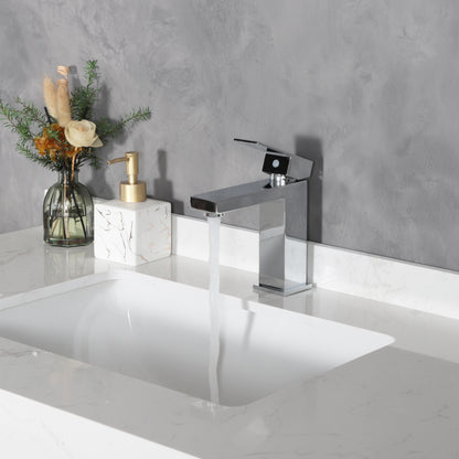 Modern Square Vanity Faucet - Pop Up Drain with Overflow included