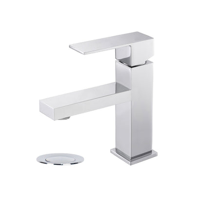 Modern Square Faucet pop up drain with overflow Included