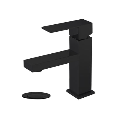 Modern Square Faucet pop up drain with overflow Included