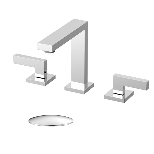 Modern Sleek Widespread Faucet - Pop Up Drain with Overflow included