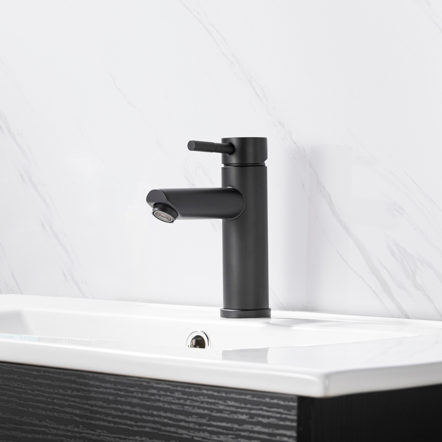 Cylinder Vanity Faucet - Pop up Drain with Overflow included