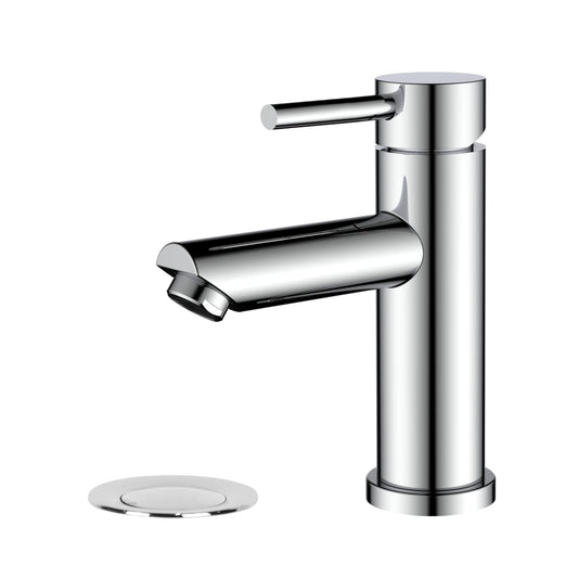 Cylinder Vanity Faucet - Pop up Drain with Overflow included