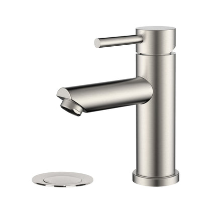 Cylinder Vanity Faucet - Pop up Drain with Overflow included