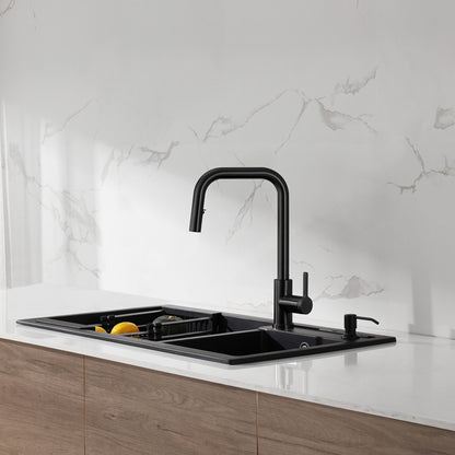 Slim Angular Pull-Out Kitchen Faucet