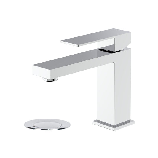 Modern Square Vanity Faucet - Pop Up Drain with Overflow included