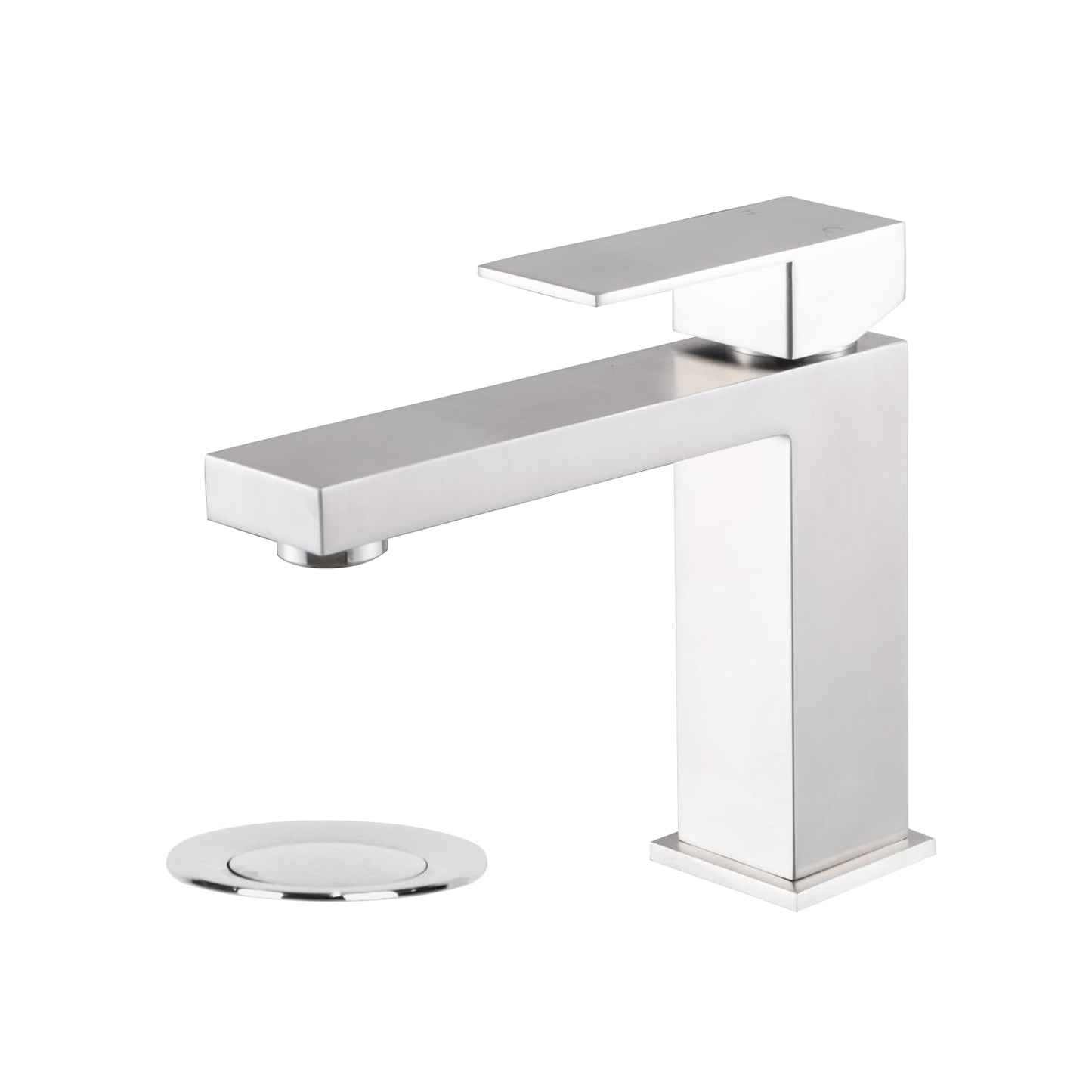 Modern Square Vanity Faucet - Pop Up Drain with Overflow included