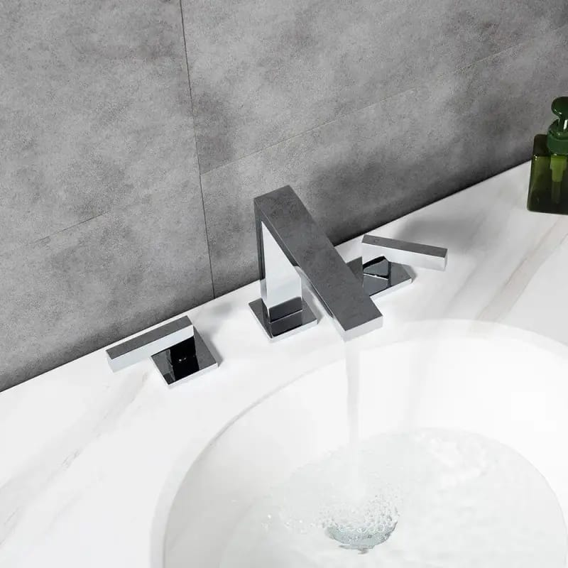 Modern Sleek Widespread Faucet - Pop Up Drain with Overflow included