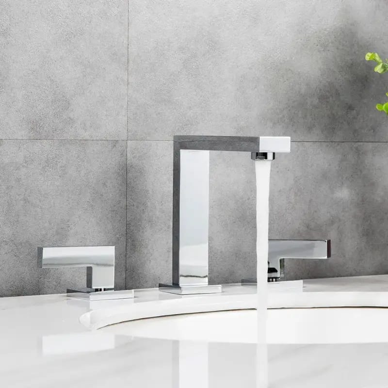 Modern Sleek Widespread Faucet - Pop Up Drain with Overflow included