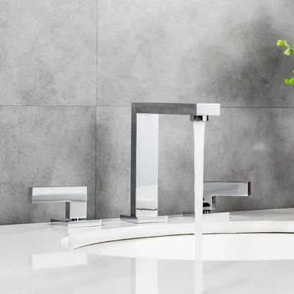 Modern Sleek Widespread Faucet - Pop Up Drain with Overflow included