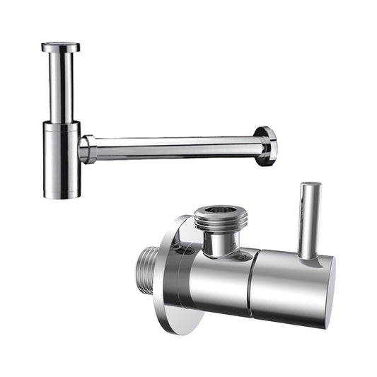 Stylish Round Bottle Trap and Angle Valve