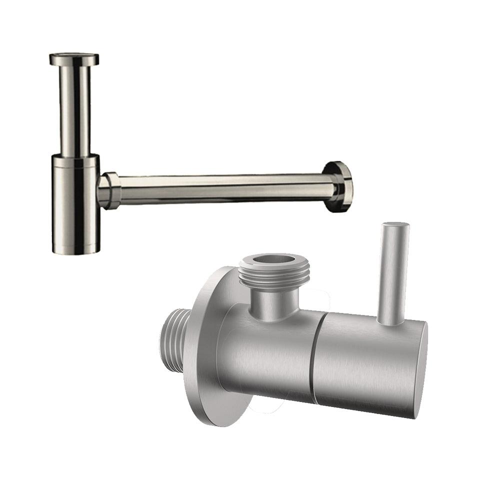 Stylish Round Bottle Trap and Angle Valve