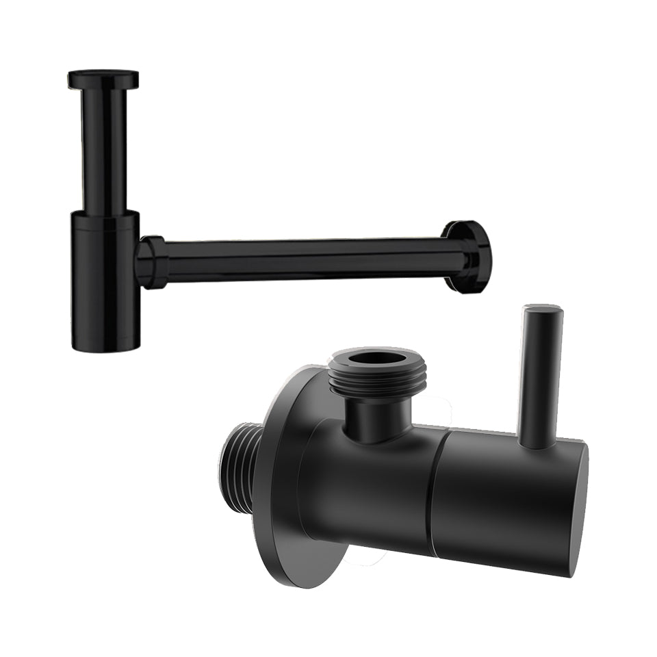 Stylish Round Bottle Trap and Angle Valve