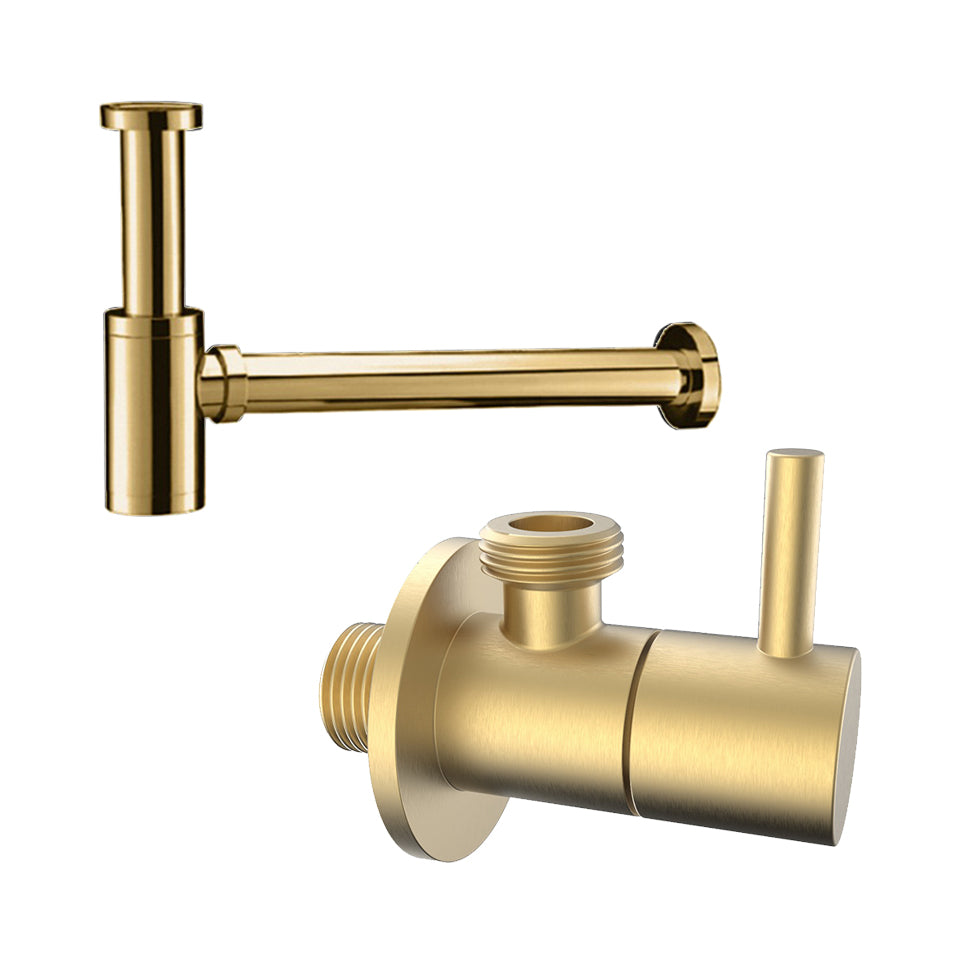 Stylish Round Bottle Trap and Angle Valve