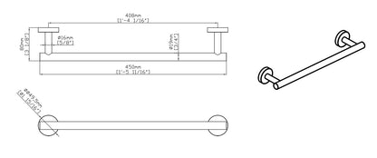 Round Towel Bar 18"/12"