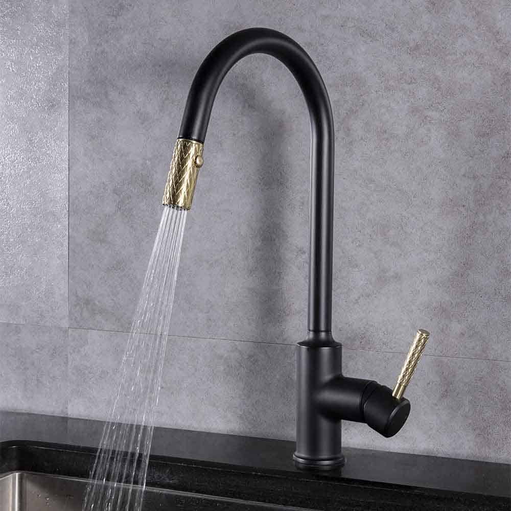 GLKB34 - Gilded Textured Pull-Out Kitchen Faucet