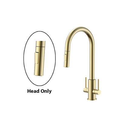 Double Handle Kitchen Faucet Spray Head - Smooth