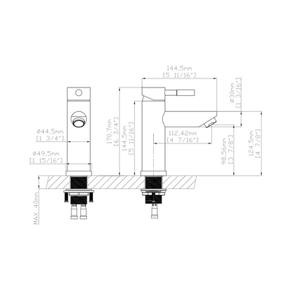 Round Style Faucet includes pop up drain with overflow