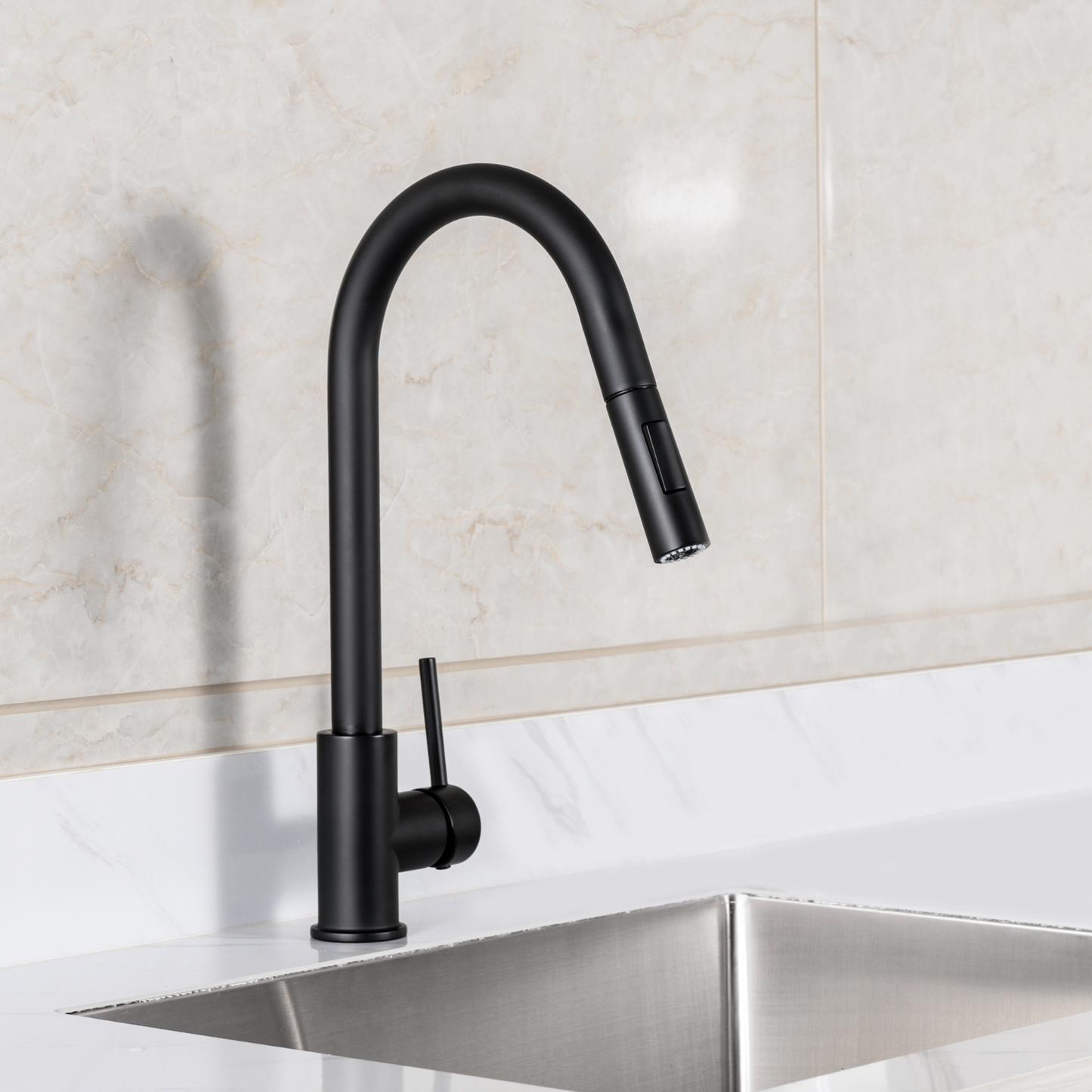 Straight Curve Pull-Out Kitchen Faucet